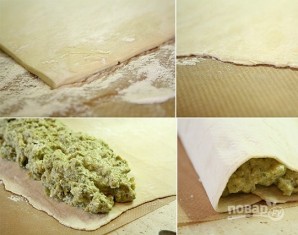 Слоеный пирог с брокколи и цветной капустой - фото шаг 4
