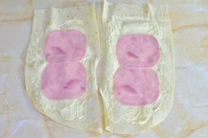 Лаваш с ветчиной и сыром - фото шаг 3