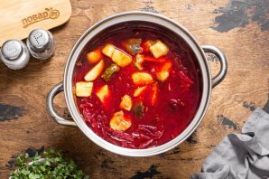 Постный борщ с грибами - фото шаг 11