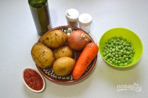 Овощное рагу с зеленым горошком - фото шаг 1