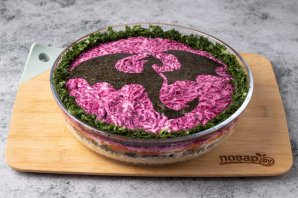 Вегетарианский салат «Селедка под шубой» на год Дракона - фото шаг 12