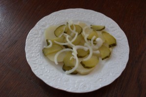 Салат из печени трески постный - фото шаг 7