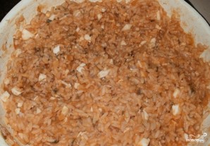 Фаршированный кальмар с рисом и яйцом - фото шаг 3