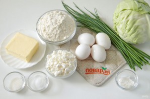 Пирог с капустой, яйцом и творогом - фото шаг 1