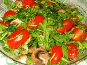 Салат с грибами отварными - фото шаг 6