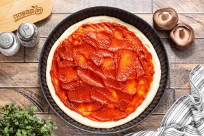 Постная пицца с грибами - фото шаг 15