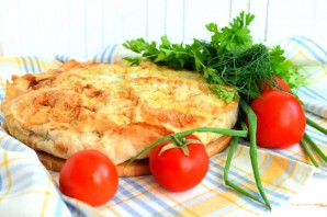 Ленивый пирог из лаваша с сыром, картофелем и зеленью - фото шаг 8