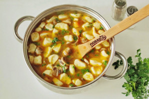 Грибной суп с галушками - фото шаг 8