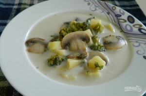 Сырный суп с шампиньонами и брокколи - фото шаг 7