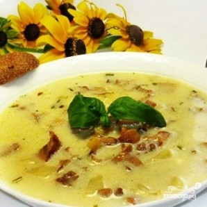 Летний суп из лисичек с плавленым сыром - фото шаг 8