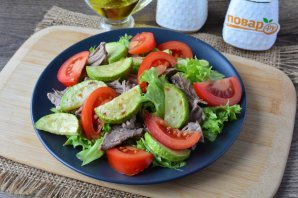 Теплый салат с говядиной и кабачками - фото шаг 9