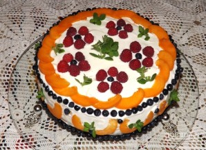 Торт бисквитный с фруктами - фото шаг 9