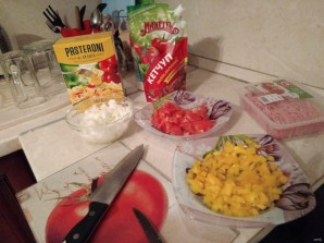 Лучший рецепт макарон по-флотски с овощами и кетчупом - фото шаг 2