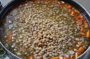 Суп из чечевицы с копченостями - фото шаг 4
