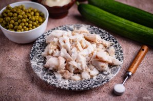 Салат "Оливье" с рыбой