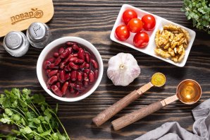 Постный салат с красной фасолью - фото шаг 1