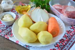Картошка с мясом слоями в духовке - фото шаг 1