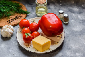 Салат из печеного болгарского перца с помидорами - фото шаг 1