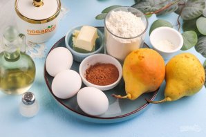 Шоколадный пирог с грушами - фото шаг 1