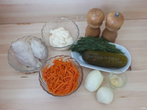 Салат "Обжорка" с корейской морковью - фото шаг 1