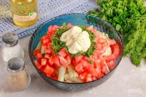 Салат с копченой колбасой и макаронами - фото шаг 6