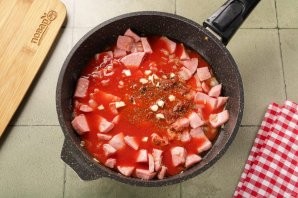 Паста с колбасой - фото шаг 8