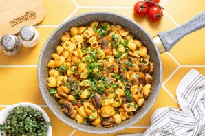 Макароны с шампиньонами - фото шаг 9