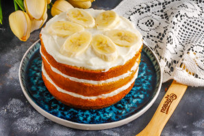 Банановый торт с карамелью - фото шаг 6