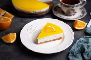Творожный чизкейк с апельсиновым желе без выпечки - фото шаг 19