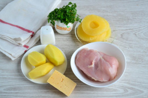 Курица с ананасами и картошкой в духовке - фото шаг 1