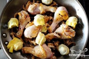 Курица с грибами и артишоками - фото шаг 8