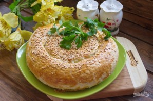 Витой пирог с творожно-сырной начинкой - фото шаг 8