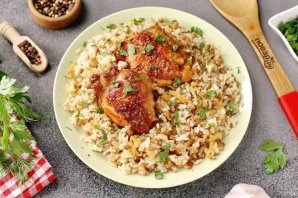Рис с гречкой и курицей - фото шаг 9