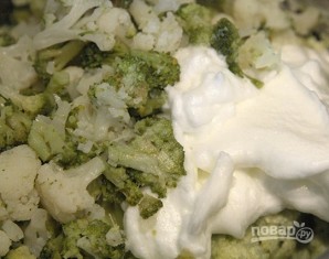 Слоеный пирог с брокколи и цветной капустой - фото шаг 3