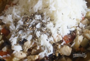 Мини-пироги с курицей, рисом и баклажанами - фото шаг 7