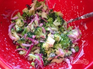 Салат из брокколи с вяленой клюквой - фото шаг 11