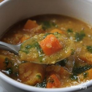 Суп из сквоша и чечевицы с кориандровым маслом - фото шаг 6