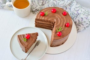 Шоколадный слоеный торт - фото шаг 16