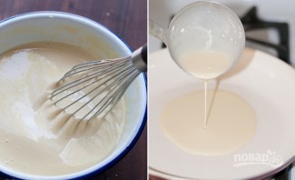 Блинчики тонкие на молоке - фото шаг 4
