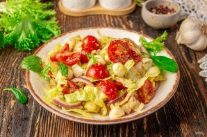 Салат с помидорами черри, моцареллой и соусом песто - фото шаг 8