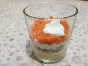 Овощной салат с полентой "Bravolli" и мясом кролика - фото шаг 5