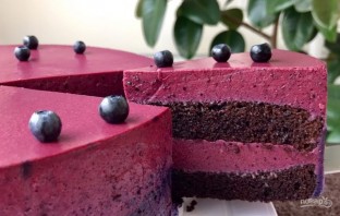 Ягодный торт с черничным муссом - фото шаг 6
