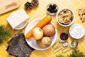 Вегетарианский салат в виде лошади - фото шаг 1