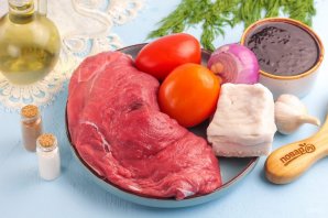 Шашлык из говядины в духовке - фото шаг 1