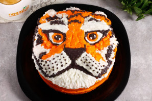 Торт "Тигр" на Новый год 2022 - фото шаг 14