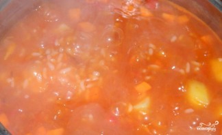 Томатный суп пюре с рисом - фото шаг 4