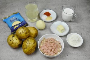 Картофельная запеканка с мясом и сыром - фото шаг 1