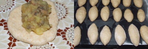 Пирожки с грибами и картошкой в духовке - фото шаг 4