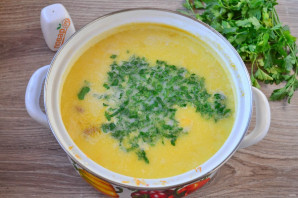 Суп с копченой курицей и плавленным сыром - фото шаг 11