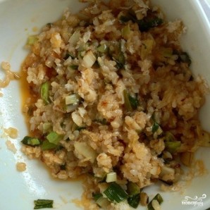 Китайская капуста, фаршированная коричневым рисом - фото шаг 4